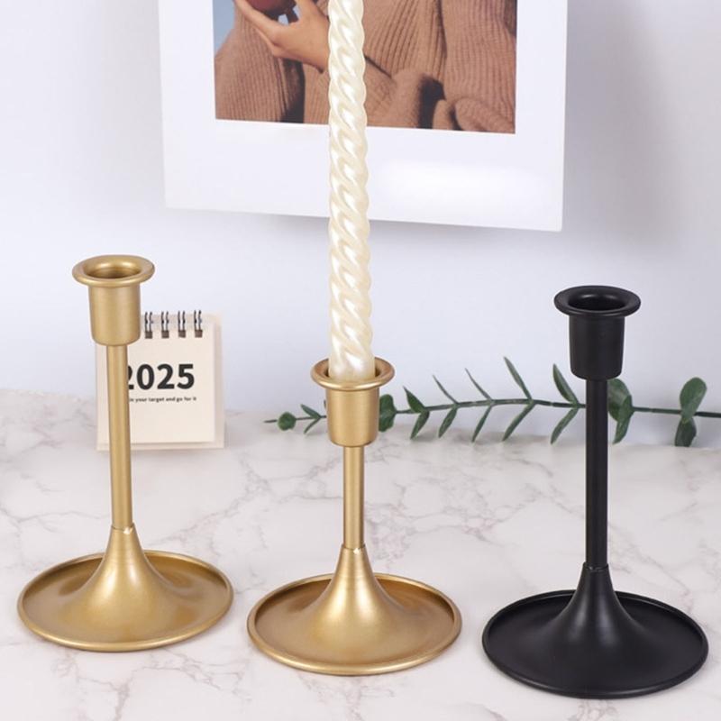 Antique Styles 3Piece Iron Candle Holders Stand Set Intricate Carving Design For Living Room Centerpieces Gift