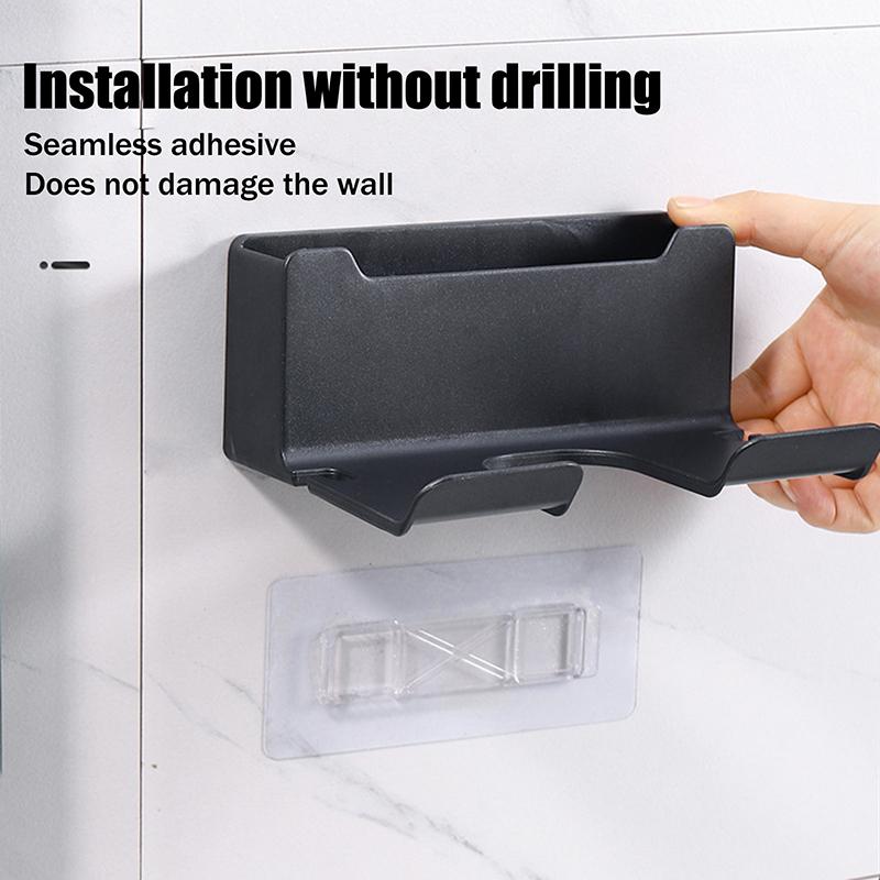 Hair Dryer Holder Wall Mounted Wall Dryer Cradle White Black Greyhairdryer Blow Dryer Organizer For Bathroom Bathroom Shelves