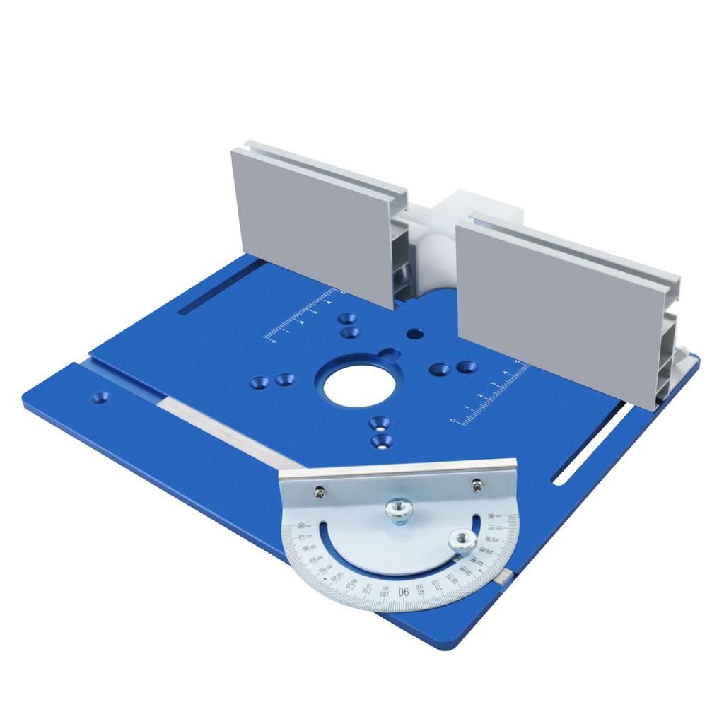 Woodworking Router Lift Kit Aluminum Router Table Insert Plate with Miter Gauge Slot for 65mm Trim Router Motors