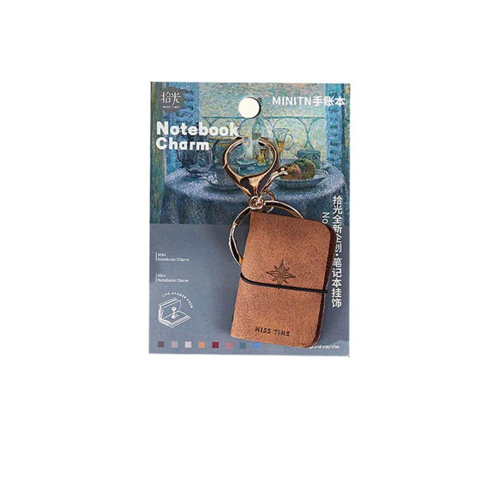 Cowhide Cover Tiny Leather Notebook Charm Decorative Travel Sketchbook Planner Backpack Decoration