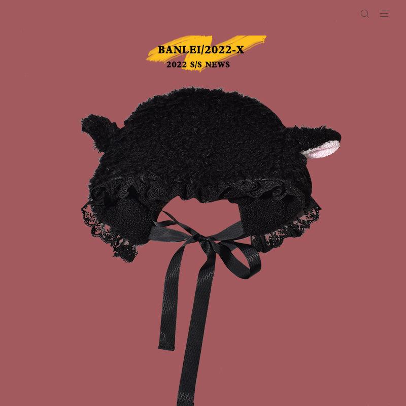 Sheep Hat Female Cute Lamb Wool Lei Feng Hat Winter Warm Lamb Ears Straps Parent-child Ear Protection Hat