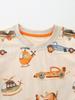 Boys' Summer Short Sleeve Set: Euro-American Style Printed Tee & Knit Cotton Shorts