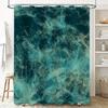 High Quality Digital Printed Shower Curtains Waterproof Bathroom Decor Modern Blue Green White Pattern Fabric Shower Screens 3D