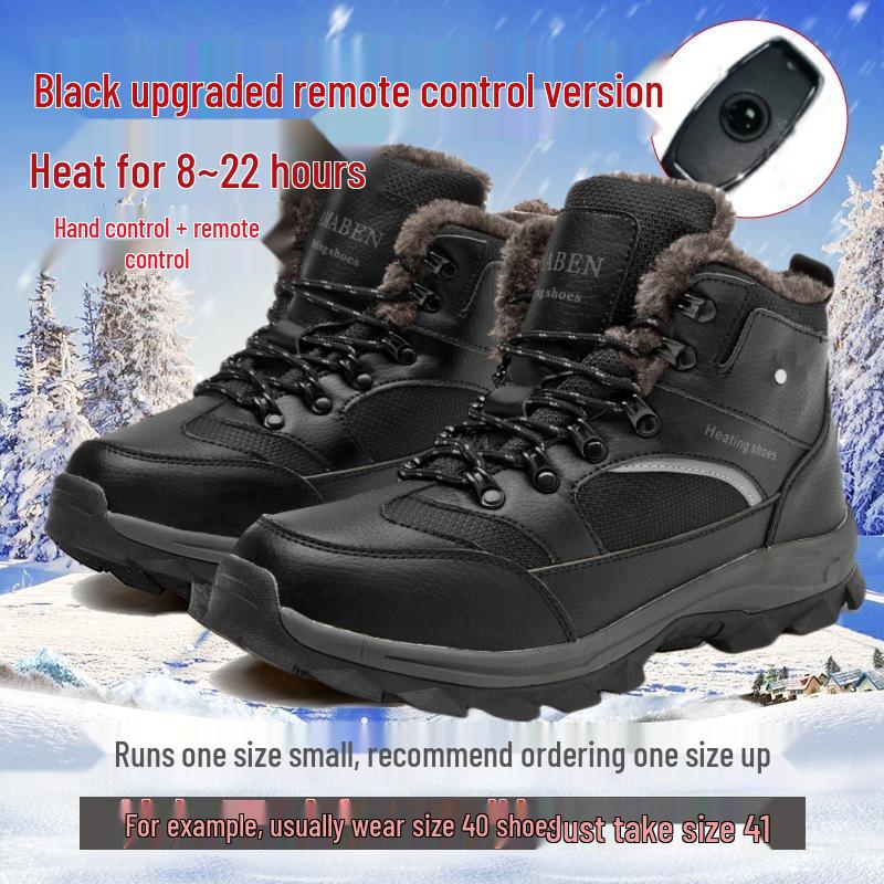 

Smart Heated Electric Snow Boots - Winter Cotton Shoes with Plus Fur for Men & Women Size 39
