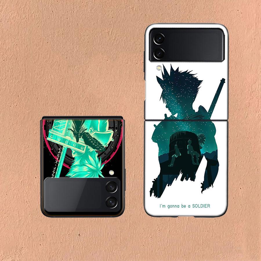 Final Fantasy VII For Samsung Galaxy Z Flip 5 4 3 Case Shockproof Hard Cover Phone Z Flip 6 7 5G Z Flip 5 4 5G TPU PC Hard Coq