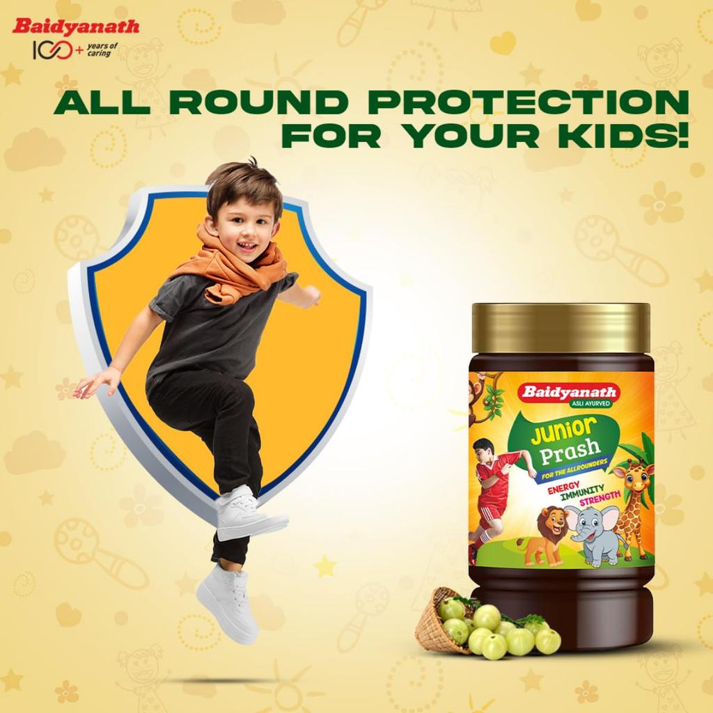 Baidyanath Junior Prash For Kids 500g | Herbal Chyawanprash With Vitamins & Calcium | Supports Immunity, Concentration & Healthy Growth For Children