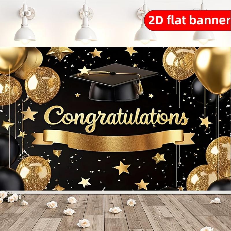 Happy graduation in one piece! Graduation Congratulations Banner, Graduation Ball Background Curtain
