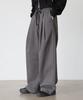 Jikeulib Adjustable Waistband Boyfit Pintuck Wide Cotton Pants
