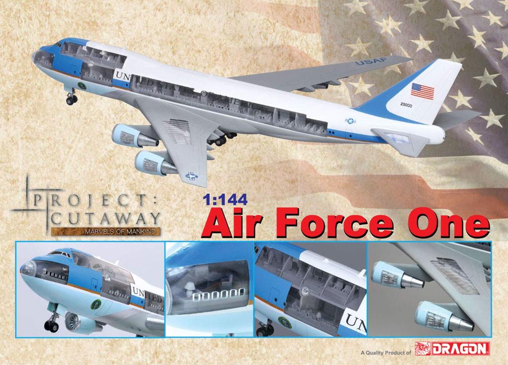 Dragon US presidential aircraft Air Force One Painted model 1/144 747-400 semi-finished