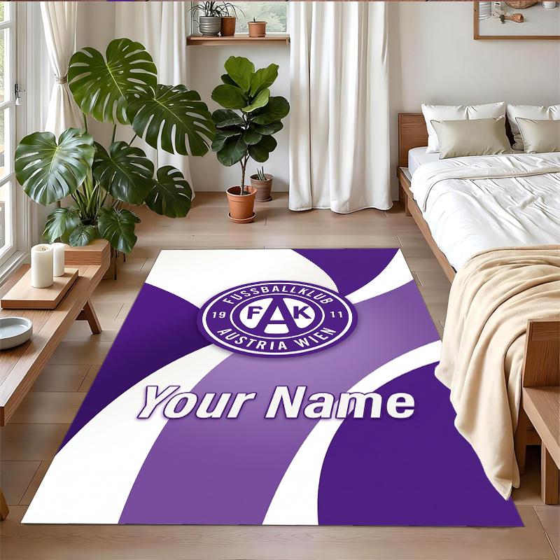 Crystal Velvet Rug Custom Name Text, Soft Non Slip Floor Mat Home DecorAustria Wien FC