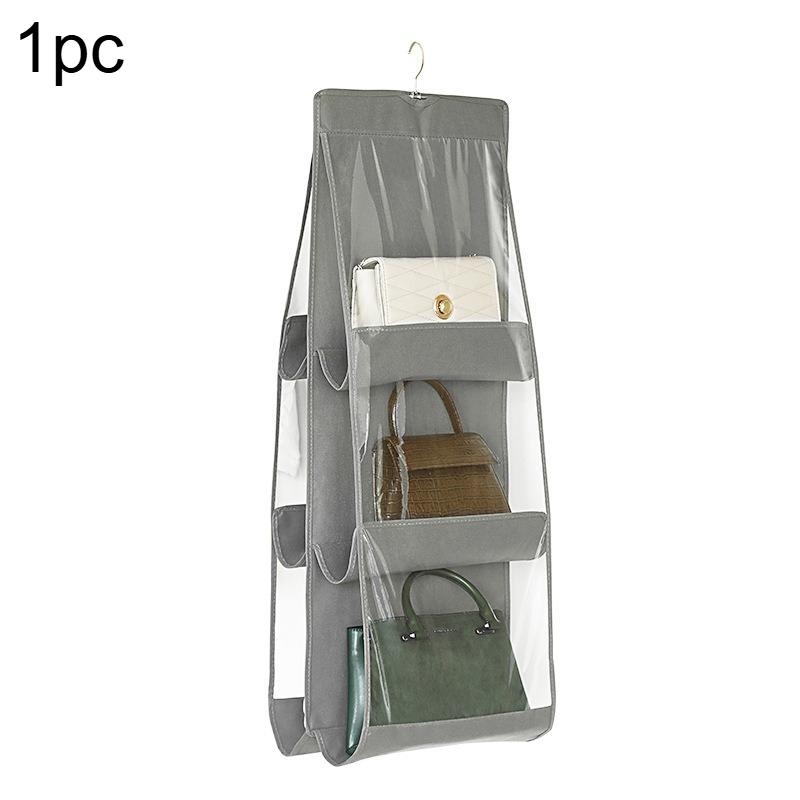 1pc Multi-Layer Space Saving Polyester Hanging Organizer Handbags and Purses Storage Hanging Bag Room Wardrobe Storage серый 2590₽