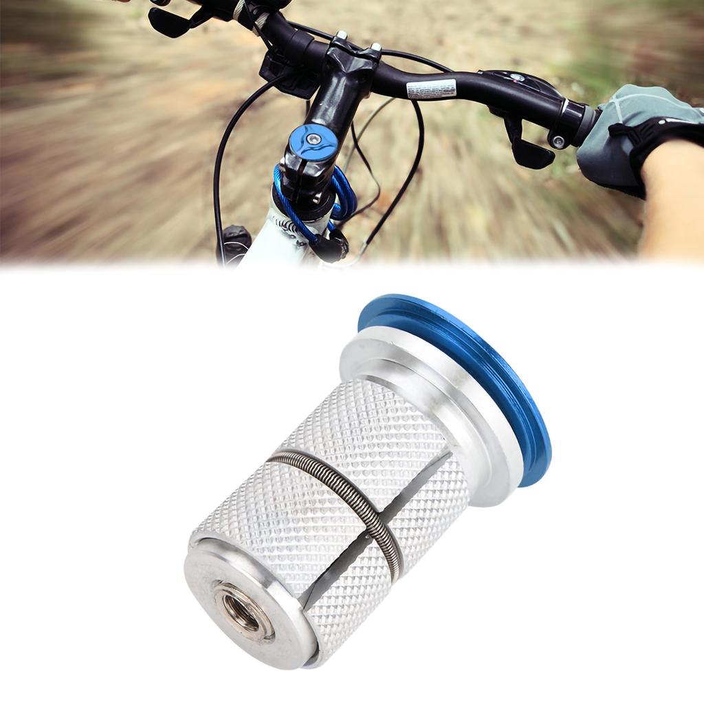 Aluminiumlegierung Vorbau Steuersatz Topkappe Fahrrad Gabel Expander Stopfen 11,25 Zoll (blau)