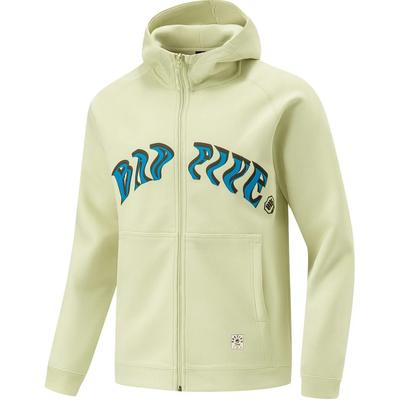Felpa con Cappuccio Stampata Larga Li Ning Badfive Comoda Felpa Uomo top Verde Giada AWDU095-2