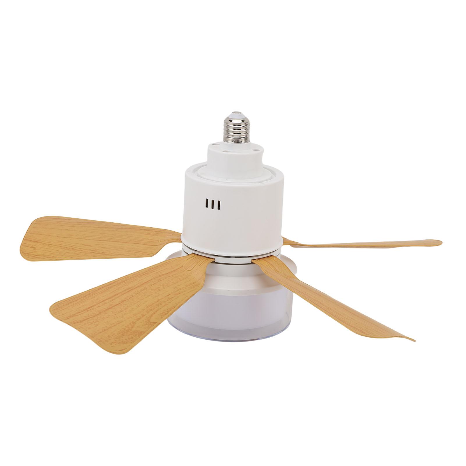 

Socket Ceiling Fan Light with Remote Dimmable Small Ceiling Fan 3 Colors Easy Install Screw in E26 E27 Base for Bedroom Living Room Kitchen Garage