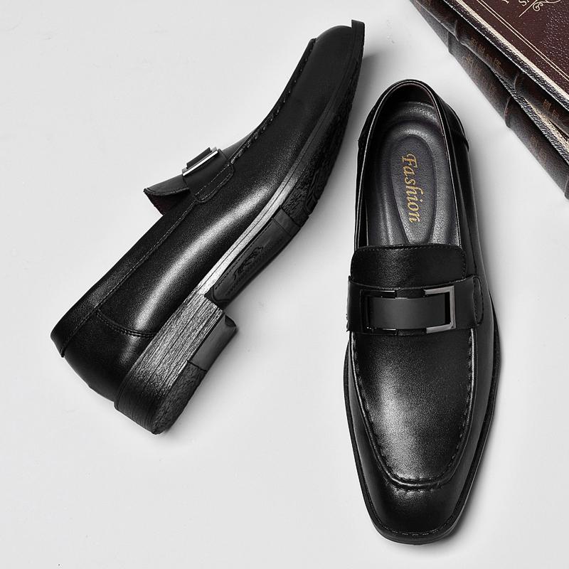 Fashion Quality Lightweight Daily Office Mens Shoes Brand Comfortable Business Party Wedding Leather Shoes Non Slip Sole Driving Loafers