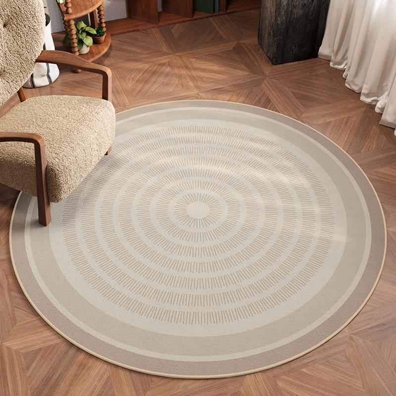 Cream Style Living Room Decoration Round Carpet Light Luxury Rugs for Bedroom Home Soft Floor Mat Anti-slip Washable Bedside Rug