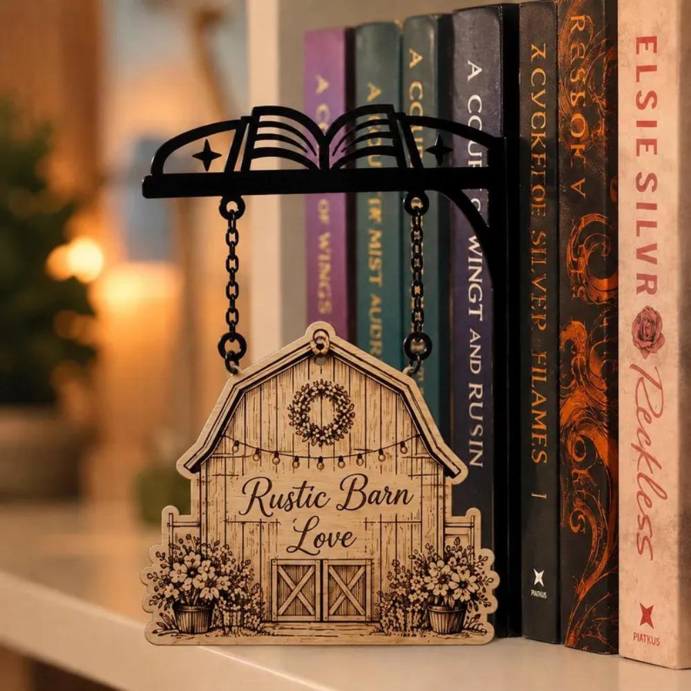 Miniature Book Shape Metal Bookshelf Sign Rustic Reading Nook DIY Tag Holder  Dorm