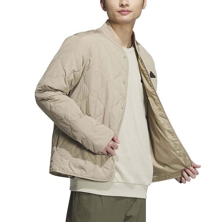 adidas Drei Streifen Logo Warm Winddicht Sportlich Lässig Baumwolljacke Herren Jacke Khaki JE8571