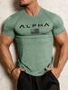 Lente en Zomer Effen Kleur Print Sport Fitness T-shirt met Korte Mouwen Heren Ronde Hals Stretch Trainings T-shirt top