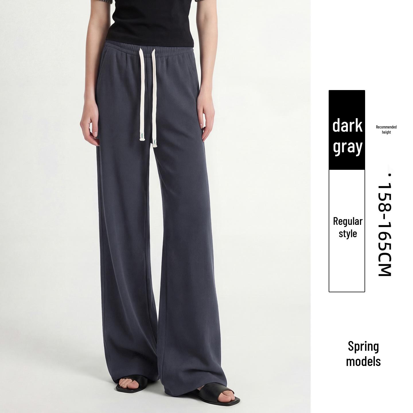 

Women s 2026 Spring High-Waisted Slim Fit Wide-Leg Flowy Pants - Casual Leg-Shaping and Height-Enhancing Design L