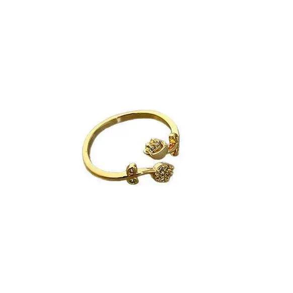 

Vintage Gold Color Tulip Flower Crystal Adjustable Rings For Women Girl Fashion New Jewelry Gift Party Wholesale anillos resizable