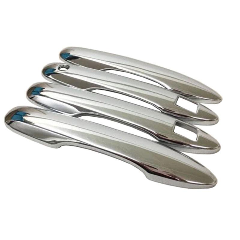 Para Toyota Camry XV70 2017 2018 Carro Exterior ABS Cromado Furo Chave Inteligente Maçaneta Lateral da Porta Capa Guarnição Moldagem Com Furos