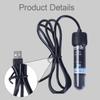 Aquarium Heater 2A Black 5V Sturdy Space Saving Fish Tank Heater Portable Fish Tank Heating Rod Smart Control