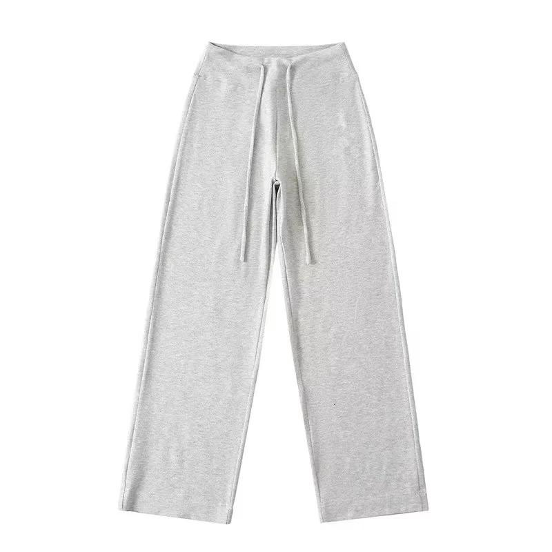 Women's Comfortable Low-Waist Wide-Leg Sweatpants - Spring/Summer Floor-Length Drawstring Slimming Pants