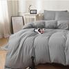 1Pc Simple Solid Color Washed Cotton Quilt Cover Skin Friendly Breathable Bedding for Seasons King Queen Size Comforter Cover