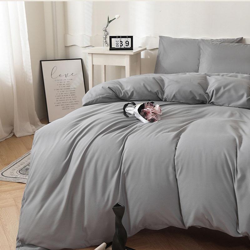 1Pc Simple Solid Color Washed Cotton Quilt Cover Skin Friendly Breathable Bedding for Seasons King Queen Size Comforter Cover