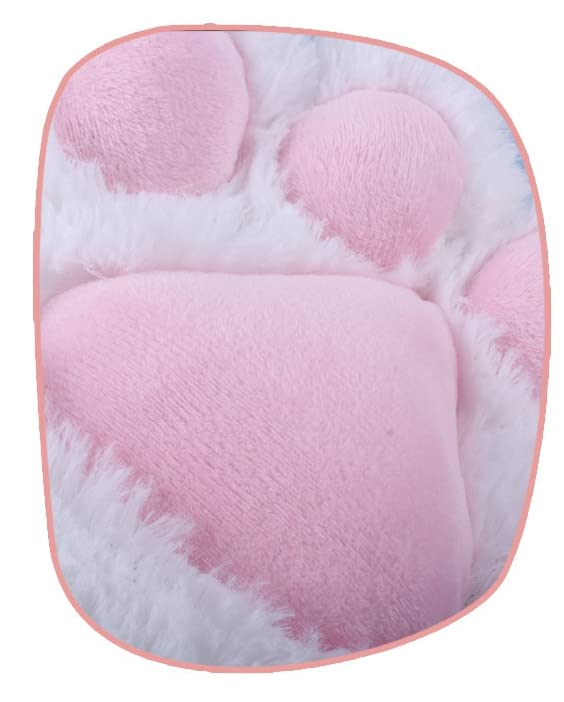 DOKiDOKi Cat Paw Gloves (Set of 2) - Fluffy and Cute, Perfect for Cosplay, Halloween, or As a Transformation Glove (White)