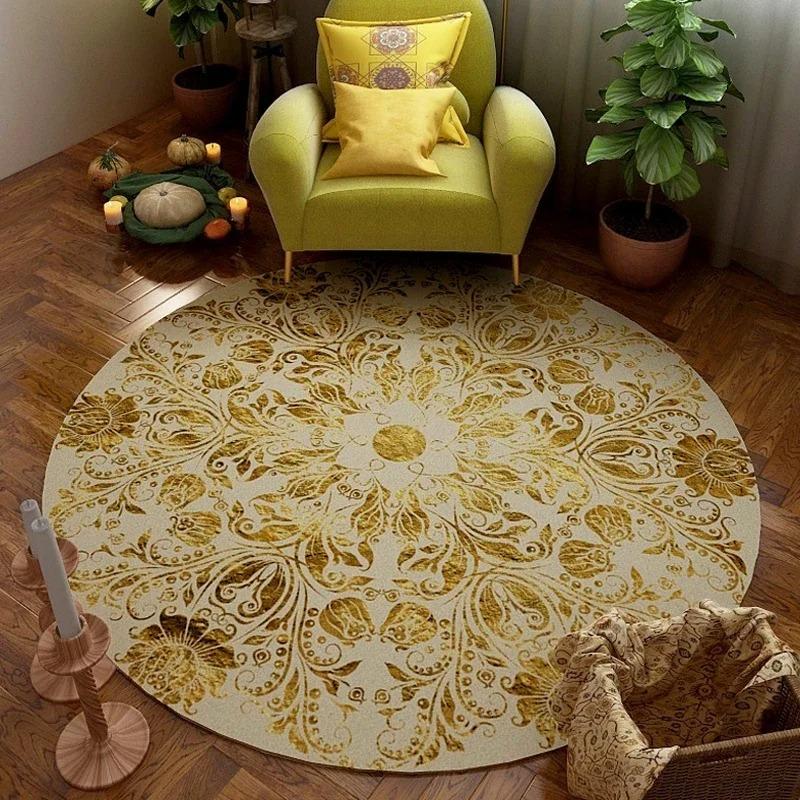 Vintage Böhmischer Ethno-Stil Rund Bedruckter Teppich Teppiche für Wohnzimmer Waschraum Bodenmatte Kleine Teppiche für Schlafzimmer