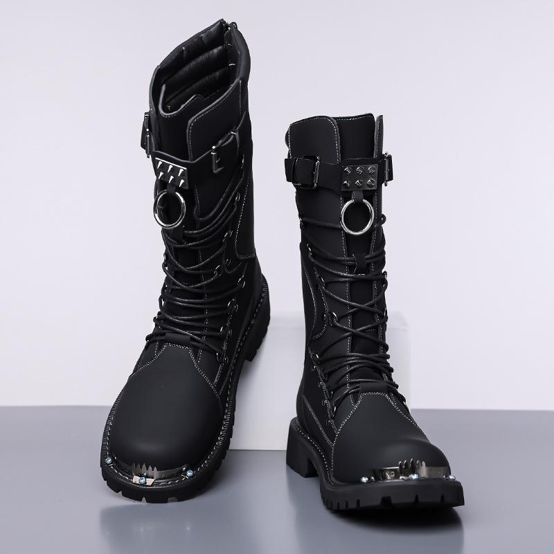 Luxury Men Boots High Quality Casual Leather Boot Fashion Long Tube Knight Boot Classic Western Cowboy Boots Men Motorcycle Boot
