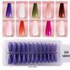 Solid Color Manicure Nail Tips Set with Multi-color Options - 240 Wearable Fake Nail Stickers