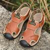 Fashion PARZIVAL Summer Men Sandals Genuine Leather Beach Sandals Breathable Casual Leather Sandals Male Outdoor Sandals Roman Shoes
