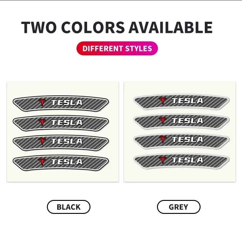 Car Sticker Tesla 4pcs Car Logo 3D Trim Badge Wheel Brow Decal Car Wheel Hub Sticker For Tesla Model 3 X S Y P100D SpaceX Auto A