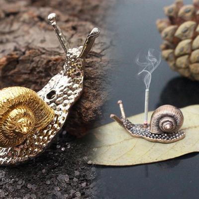 1Hole Alloy Snail Incense Burner Holder Mini Metal Sandalwood Stick Stove Censer Antique Incense Burner Holder Home Decor Crafts