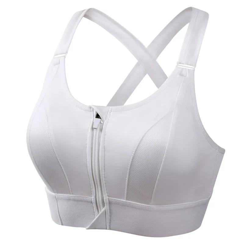 Reggiseni Sportivi da Donna Leggings Top Corto Gilet Cerniera Frontale Taglia Plus Spalline Regolabili Antiurto Palestra Fitness Atletico Reggiseno
