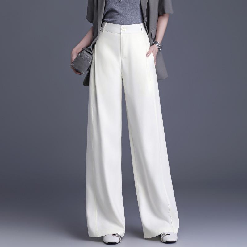 Women's 2026 High-Waisted Wide-Leg Lyocell Pants - Fashionable Loose-Fit Trousers with Elegant Drape