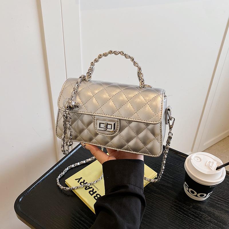 Niche Diamond Chain Portable Small Square Bag Women's Summer New Fashion Casual Shoulder Messenger Bag