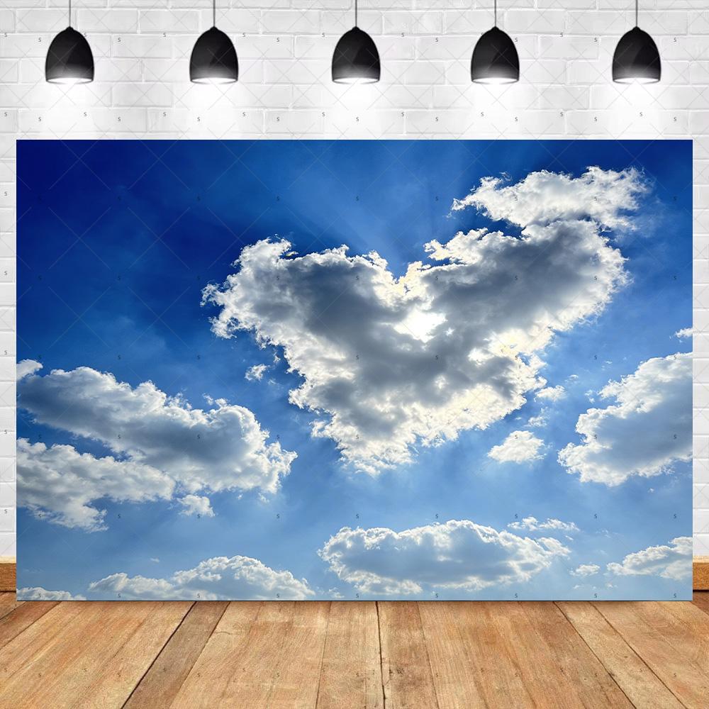 Blue Sky White Cloud Photography Props Decortions Background Realistic Sunlight Photo Studio Backdrop Supplies Banner Kids Gifts