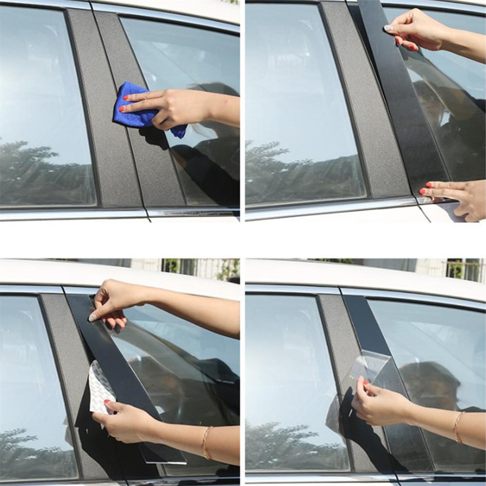 6Pcs Black Side Door Window Pillar Post Trim Cover For Honda Civic Sedan 2022
