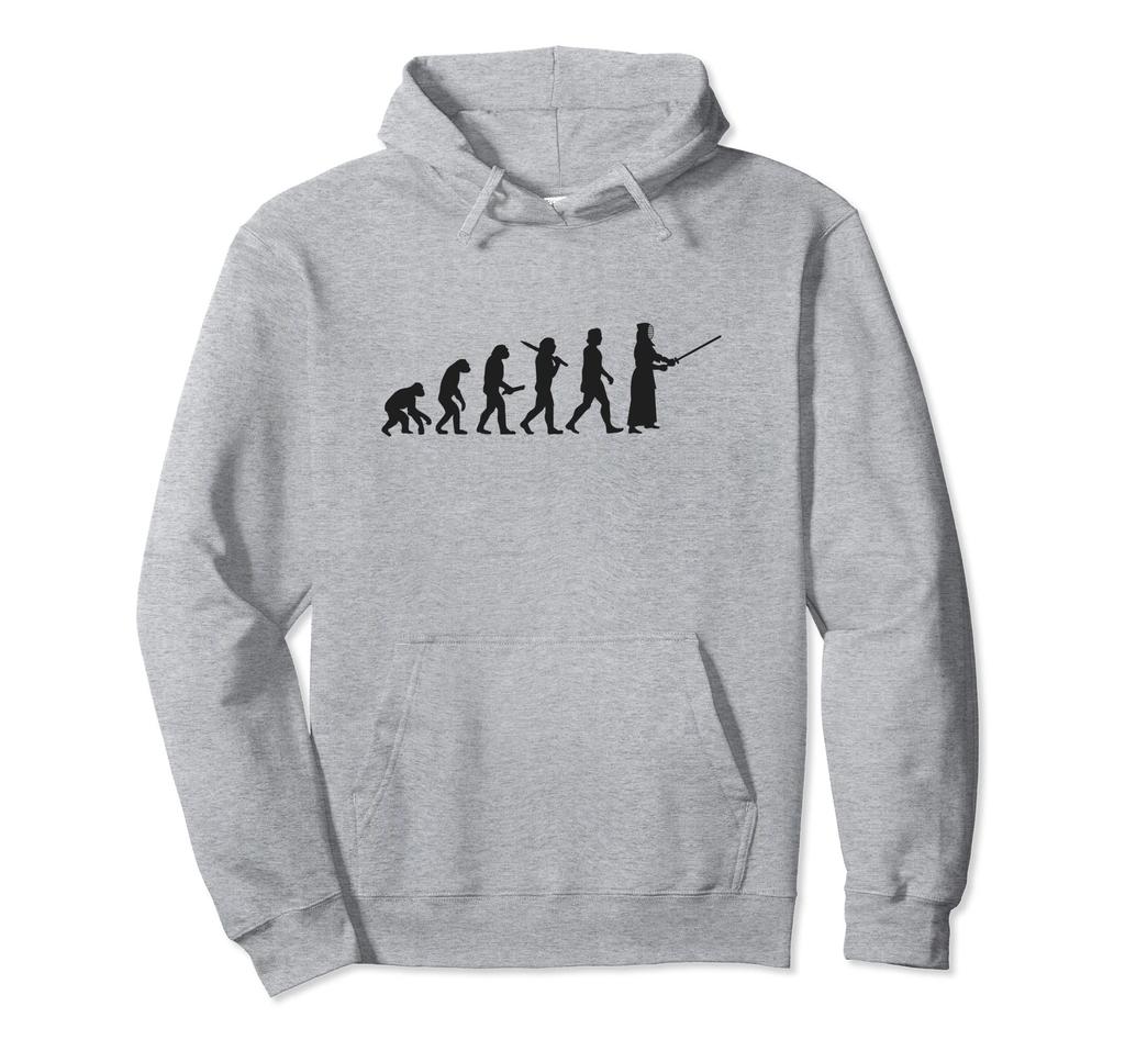 Human Evolution Kendo Martial Arts Kendo Lover Hobby Kendo Circle Kendo Club Tekkendo Swordsmanship Evolution Hoodie