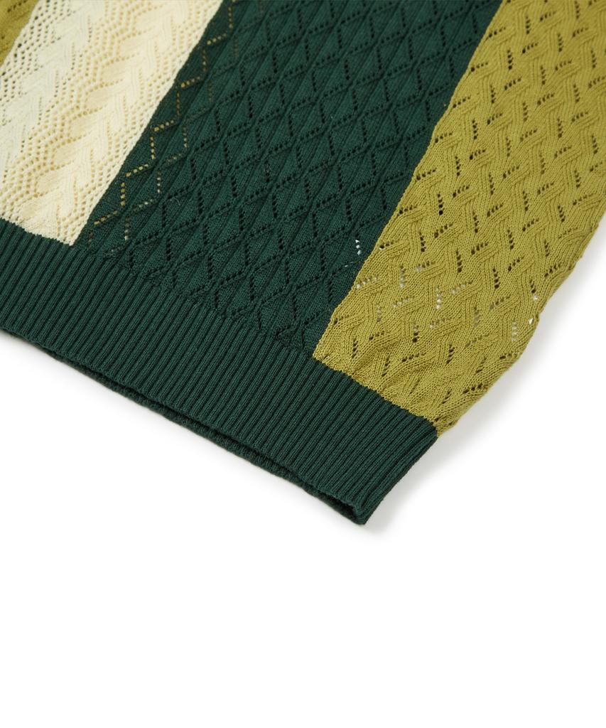 SSY Flower Garden 3-Pattern Half Knit Pique Green