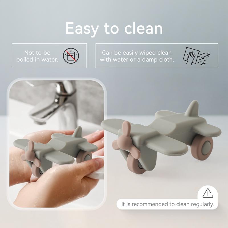 1pc Baby Aircraft Toys Food Grade Silicone Bus Truck Car Montessori Educational Toys Boy Girl Baby 0-12 Months Toy Newborn Gift