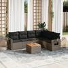 VidaXL Garden Lounge Set with Cushions 7 Pcs, Patio Sofas, Patio Furniture Set, Outdoor Furniture, Grey 3224583