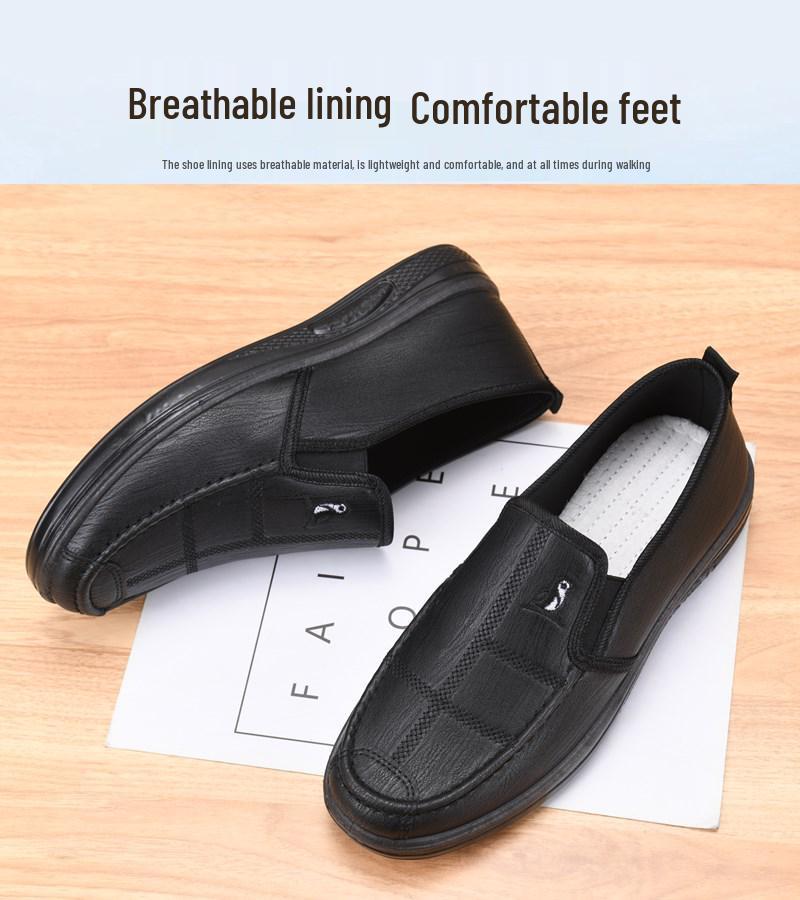 Mocassins Décontractés en Cuir pour Homme - Semelle Souple, Imperméables, Antidérapants Chaussures de Chef