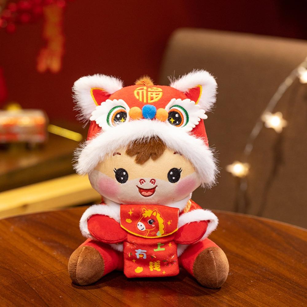 

Cartoon Animal Horse Stuffed Toys Lucky Pony Plush Doll New Year Mascot Chinese Zodiac Horse Kids S-Style1