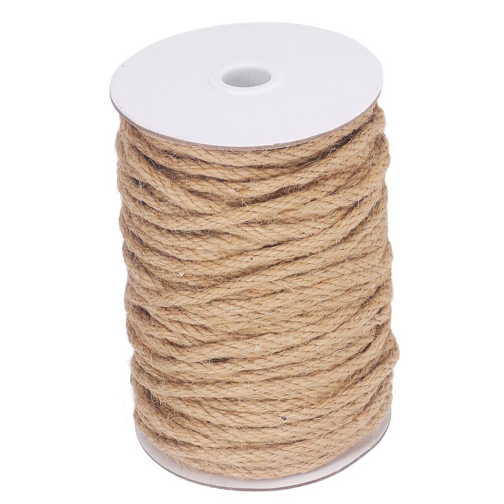 Jute Twine 50M Length 5mm Diameter 4 Strand Jute String Rope DIY Handcraft Accessory Home Decoration