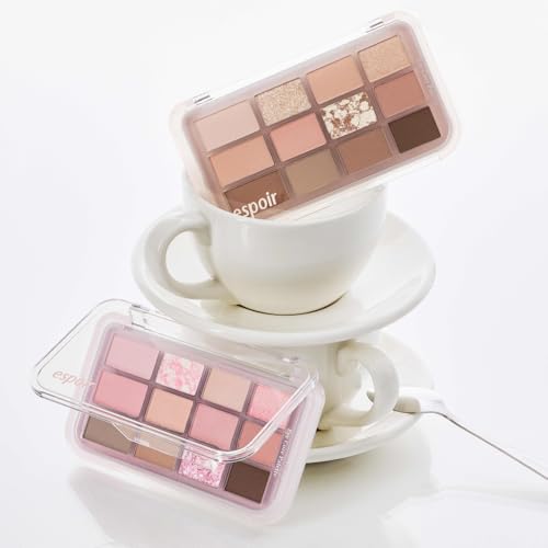 ESPOIR Lidschatten-Palette #6 Honey Oat Latte, 9g, 12-Farben Lidschatten-Palette für gelbstichige Haut, Tiefe Töne, Füge einen Löffel Honig für das Herbst-Make-up hinzu